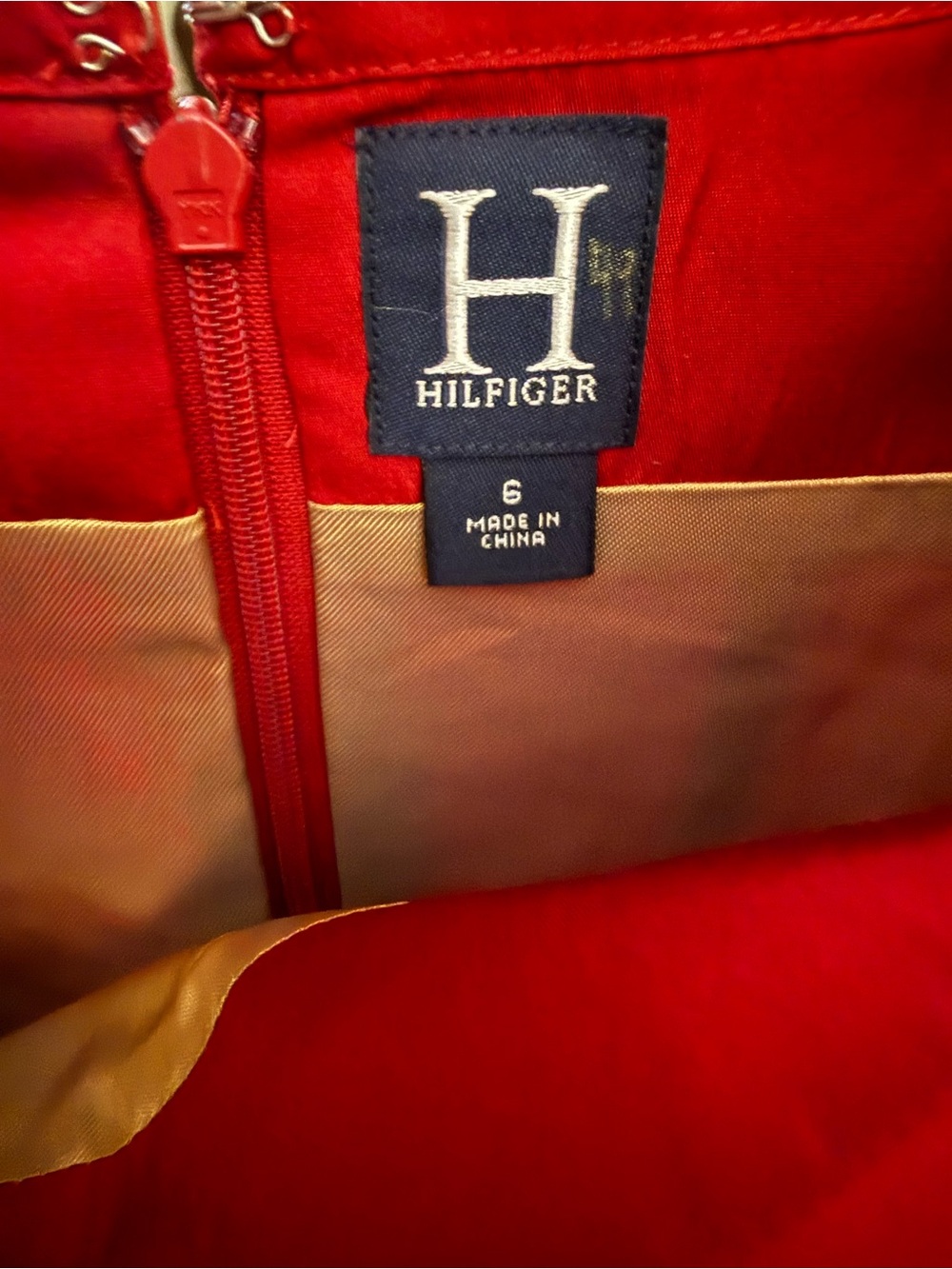 Tommy Hilfiger Red Silk Sheath Midi Size 6 Dress Sleeveless Holiday Cocktail NWT - Picture 6 of 6